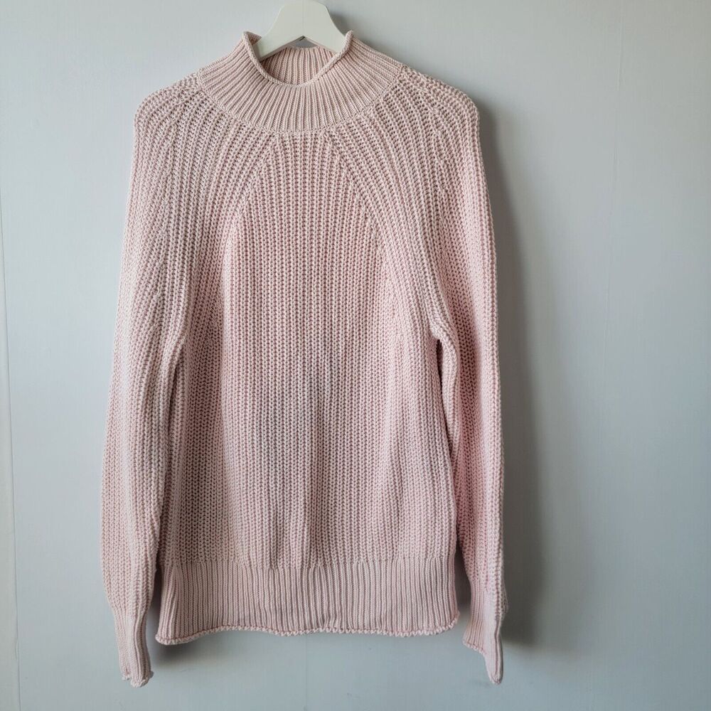 J.crew women's turtleneck sweater size M long sleeve Relaxed fit BE159 Cotton